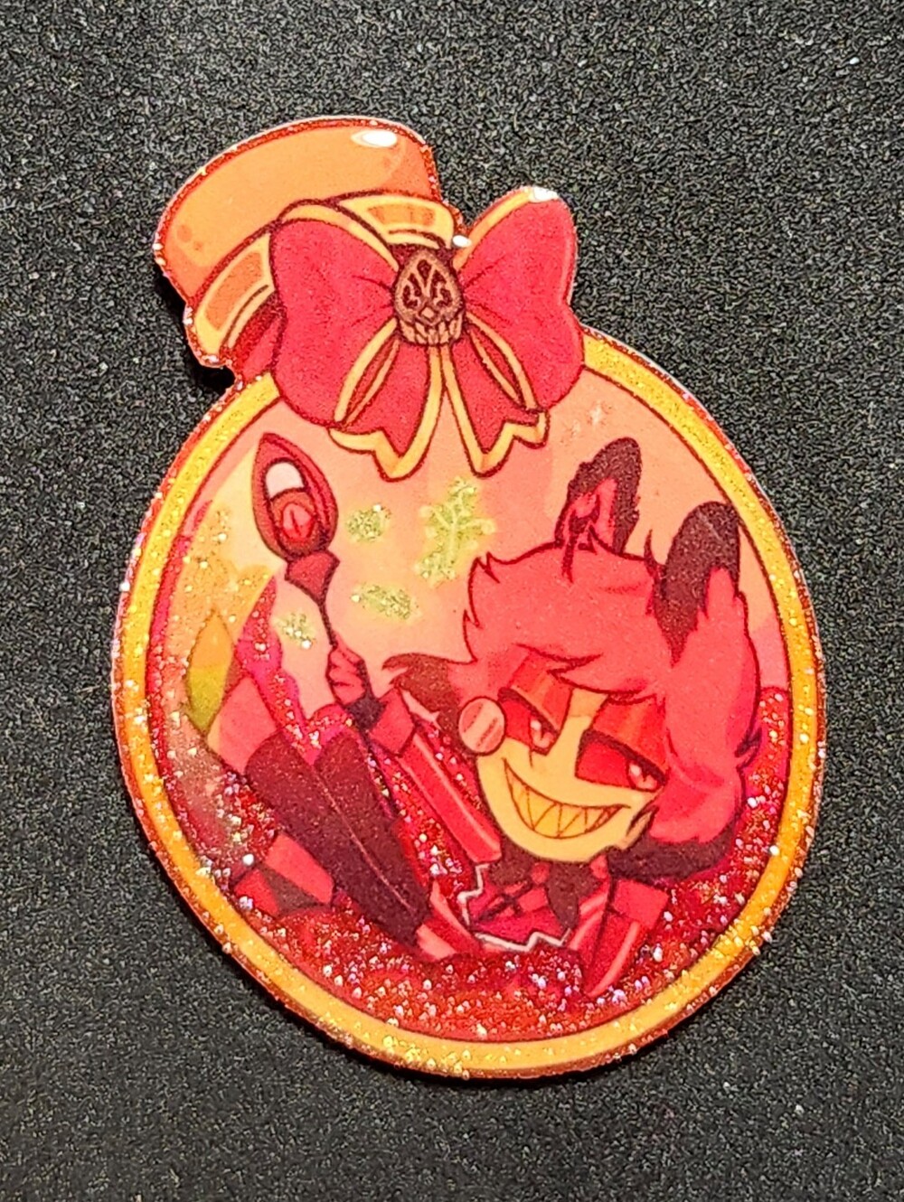 Alastor Glitter Potion Bottle Pin - Hazbin Hotel